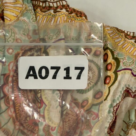 Sofia Made in Italy Sofia Smock Neckline Tiered Dress Multicolor Earth Tone Boho - Picture 9 of 9